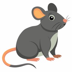mouse with cheese Ilustration on white background.