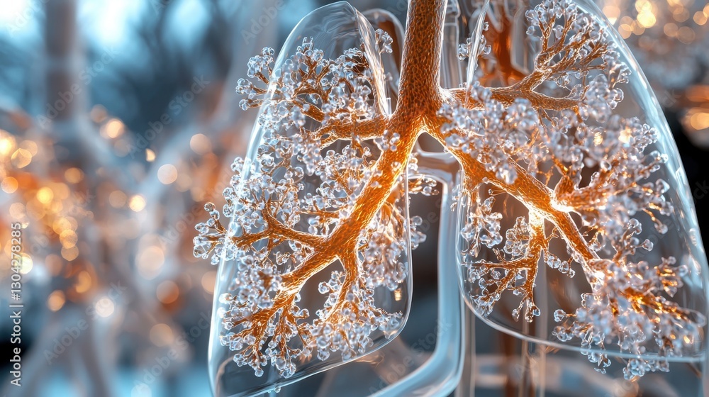 Aufkleber a close up of a lung with a tree branch inside of it