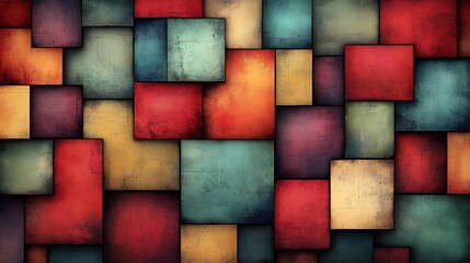 Abstract Colorful Squares Rich Texture Background. AI Generated