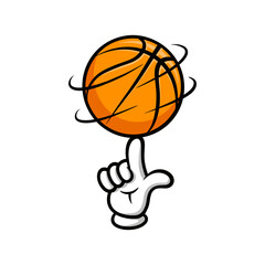 Basketball Spin Ball Illustration Cartoon Vector