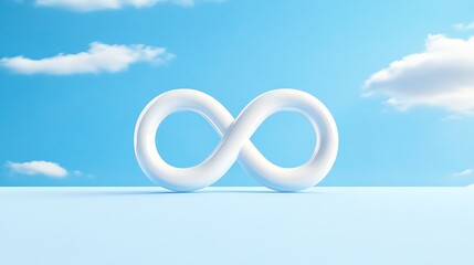 Infinity symbol, mathematical integration concept, surreal 3D rendering