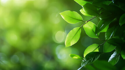 Abstract green leaf and blurred nature background and Copy Space. 