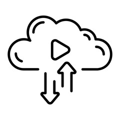 Cloud exchange technology icon in linear style 
