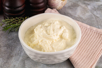 Italian soft young cheese stracciatella