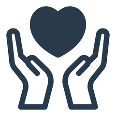 Obraz premium Open Hands Holding Heart Symbol