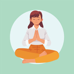 Flat Vector Yoga Ilustration