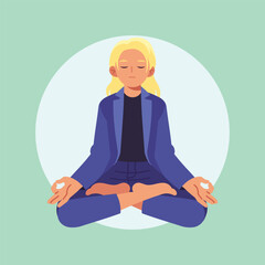 Flat Vector Yoga Ilustration
