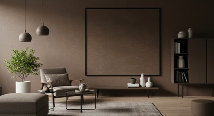 Earthy-Toned Modern Living Space