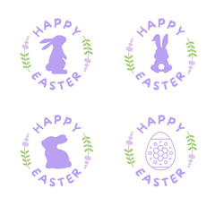 Vector set of flat designed Easter icons. Easter design element.
