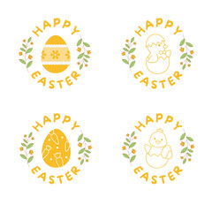 Vector set of flat designed Easter icons. Easter design element.