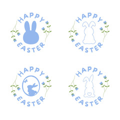 Vector set of flat designed Easter icons. Easter design element.