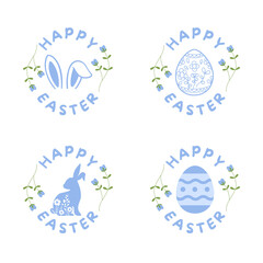 Vector set of flat designed Easter icons. Easter design element.