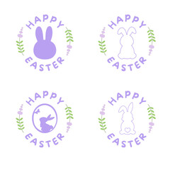 Vector set of flat designed Easter icons. Easter design element.