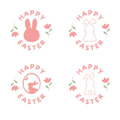 Vector set of flat designed Easter icons. Easter design element.