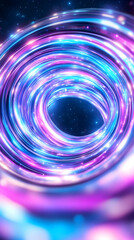 Glowing cosmic swirl in vibrant nebula