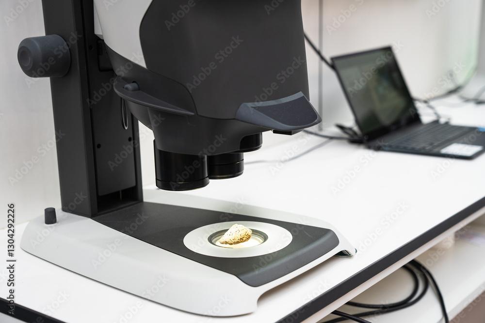 Poster optic machine for precise measurement of part size and quality evaluation. smart factory