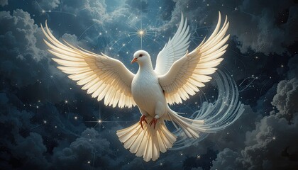 Obraz premium Describe the dove's symbolic meaning in religious writings.-