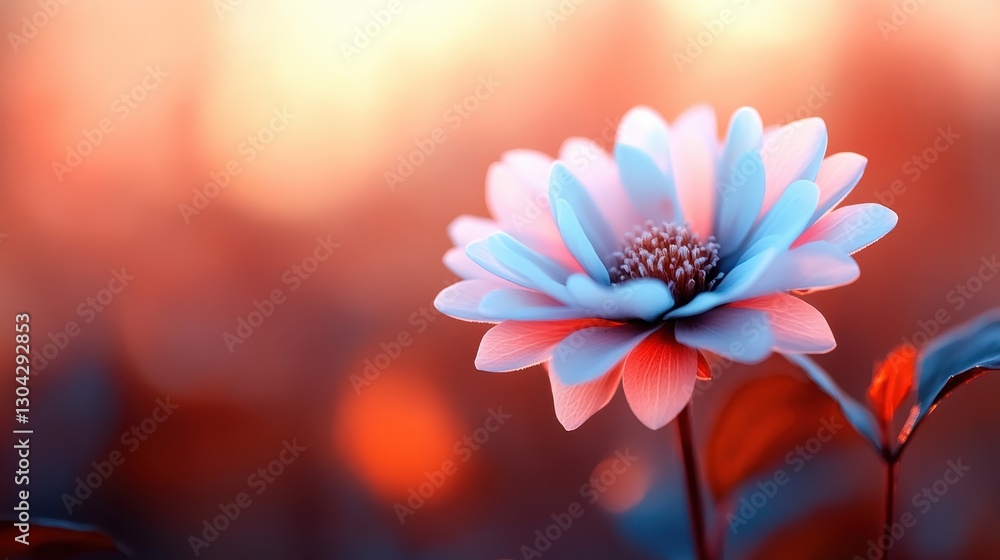 Poster this captivating image captures a charming flower with soft petals and gentle hues, surrounded by a 