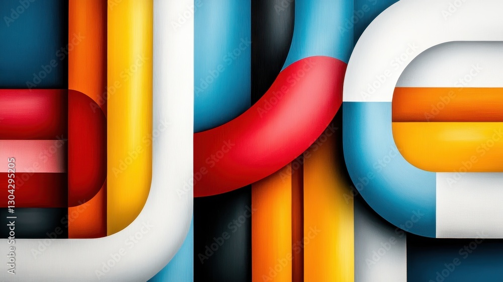 Aufkleber this vibrant abstract artwork features a harmonious arrangement of colorful shapes and lines, creati