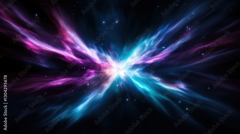 Poster an enticing image demonstrating dynamic light patterns that generate an ethereal feeling of movement