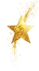 Sparkling gold star with a trail of glitter creating a festive atmosphere during celebrations