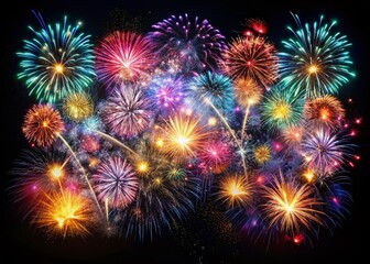 Fototapeta premium 2025 Fireworks Celebration: Aerial Night Sky Display