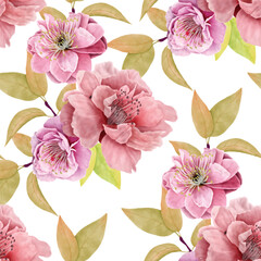 a beautiful floral cherry blossom seamless pattern