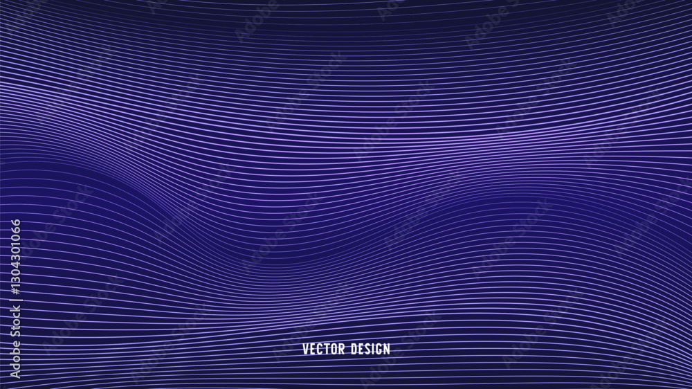 Leinwandbilder geometric curved lines in gradient forming dynamic futuristic abstract flow patterns