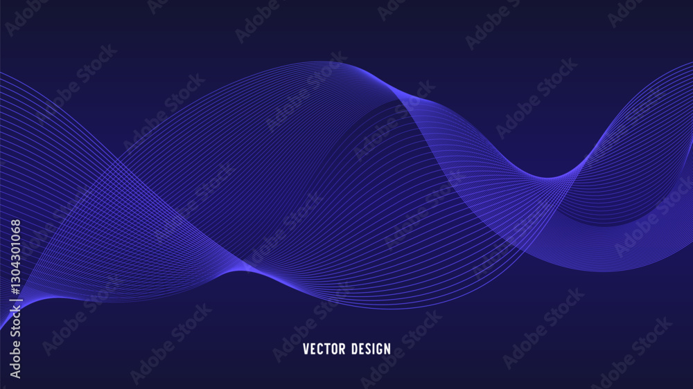 Leinwandbilder geometric curved lines in gradient forming dynamic futuristic abstract flow patterns
