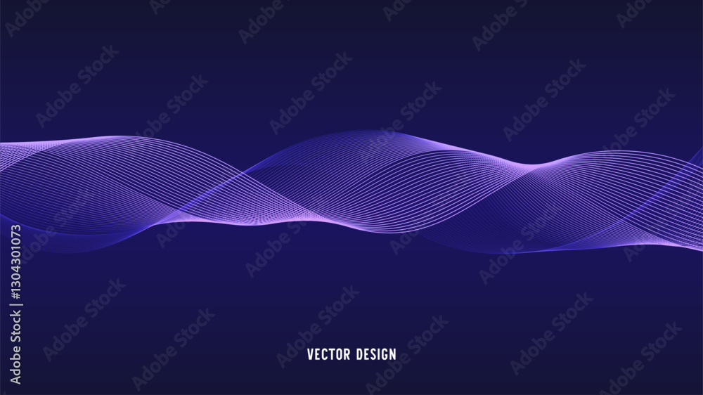 Leinwandbilder geometric curved lines in gradient forming dynamic futuristic abstract flow patterns