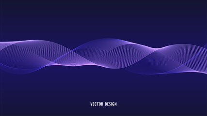 Geometric curved lines in gradient forming dynamic futuristic abstract flow patterns