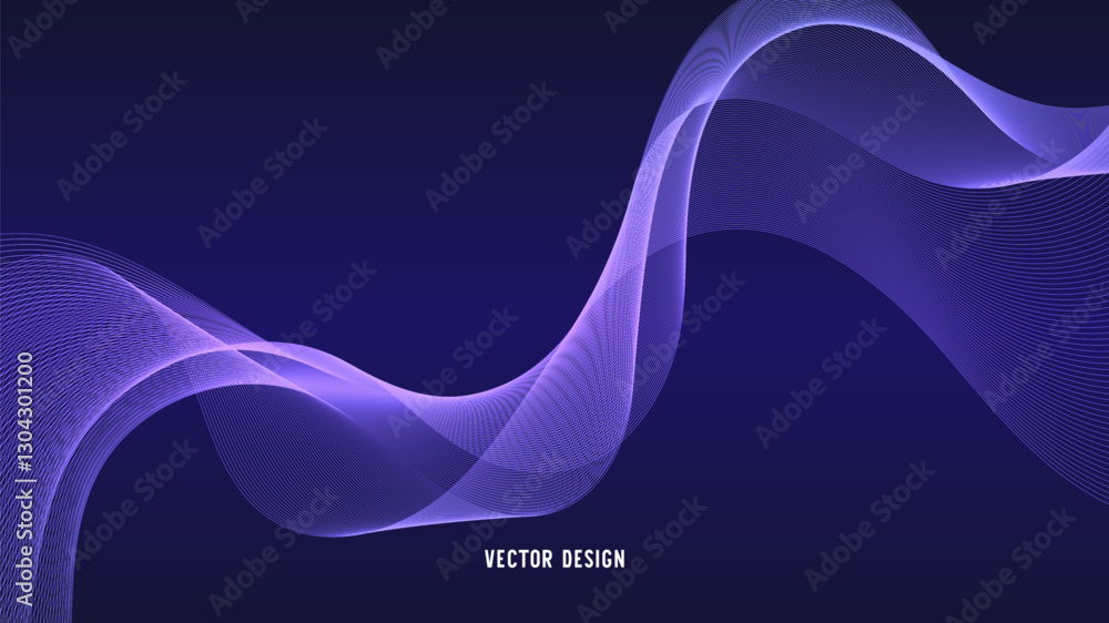 Aufkleber geometric curved lines in gradient forming dynamic futuristic abstract flow patterns