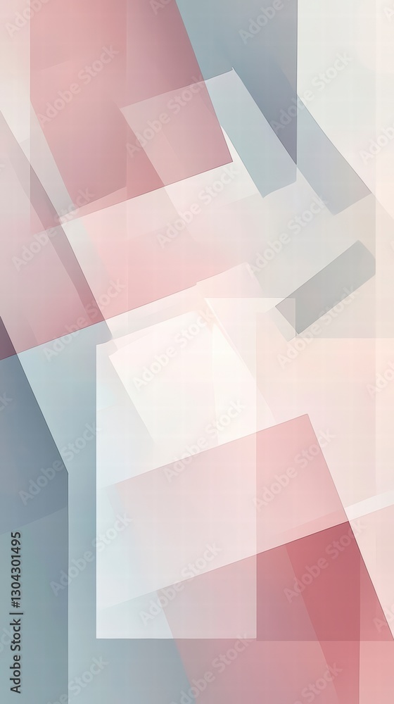 Poster geometric elegance: a minimalist composition of overlapping translucent shapes, blending soft pastel