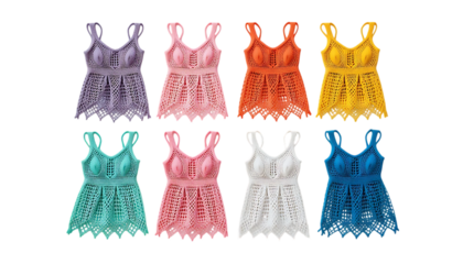 Collection of Crochet Beach Cover-Up isolated on png