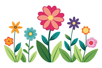 Bundle of wildflowers used in floristry. Set of decorative floral design elements. Flat bright botanical vector illustration.