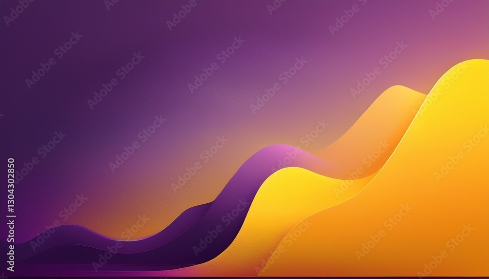 Poster purple gradient in the middle and yellow on the top and bottom sides. generated image