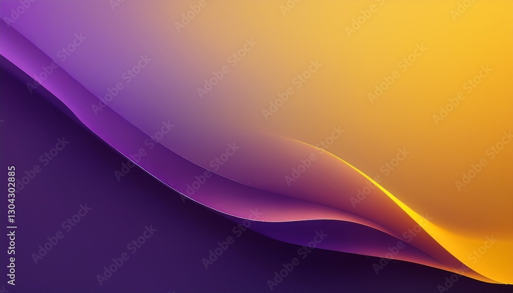 Poster purple gradient in the middle and yellow on the top and bottom sides. generated image