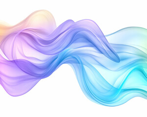 Pastel rainbow waves flowing on white background