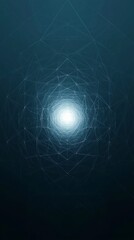 Cosmic Web: A captivating depiction of a complex, interconnected network of lines radiating from a bright central point, evoking a sense of the cosmos, digital technology, or abstract concepts.