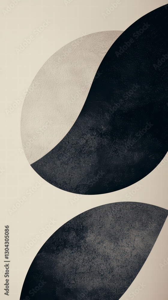 Poster abstract geometric composition: a modern abstract composition featuring overlapping shapes in shades