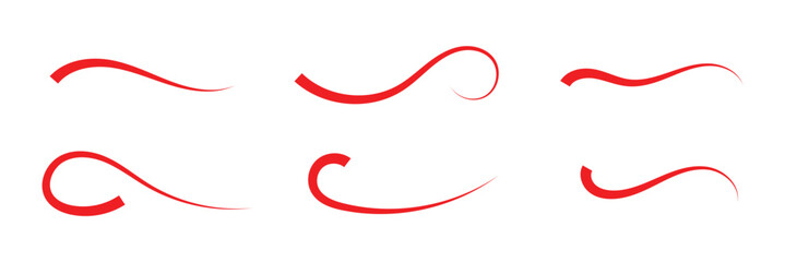 Swoosh, swash underline stroke set. Hand drawn swirl swoosh underline calligraphic element. Vector illustration. Vector stroke line lettering underlines collection in eps 10.