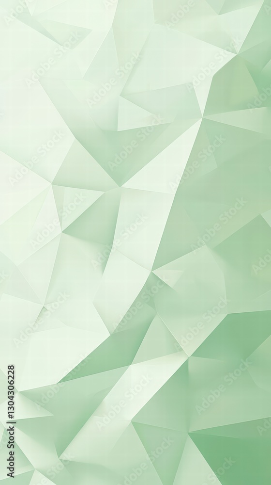 Poster geometric green: a captivating abstract composition of interconnected geometric shapes, creating a s