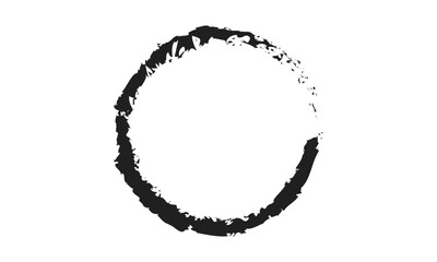 Fototapeta premium enso symbol isolated on white. Brushed round smear element.