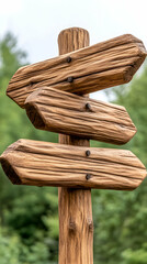 Rustic Wooden Signpost Points Directions Outdoors