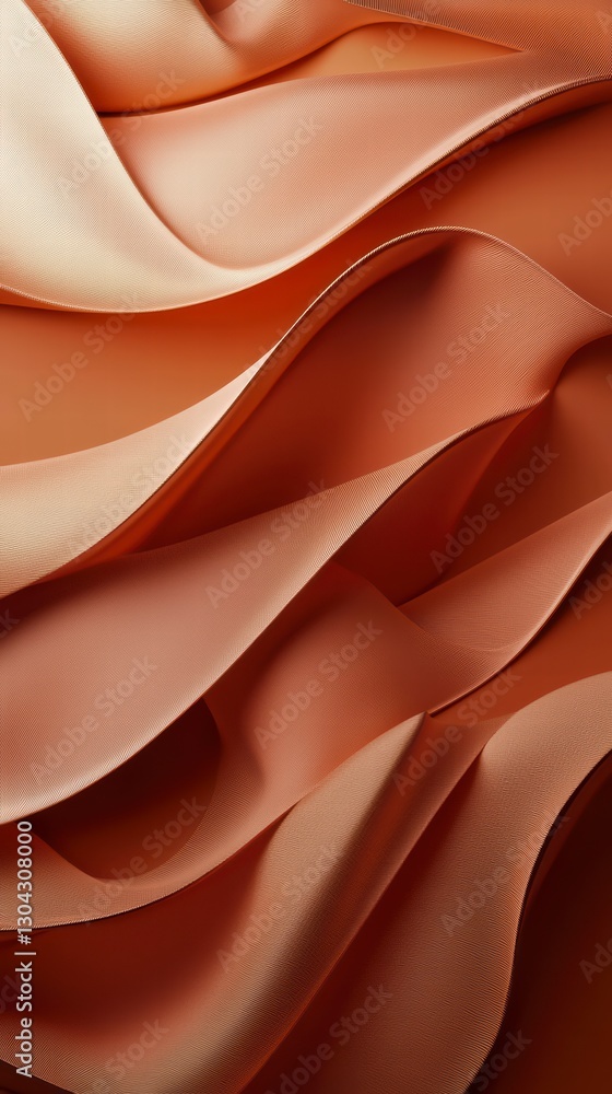 Poster flowing fabric: abstract artistic composition featuring layers of fabric forming undulating waves of