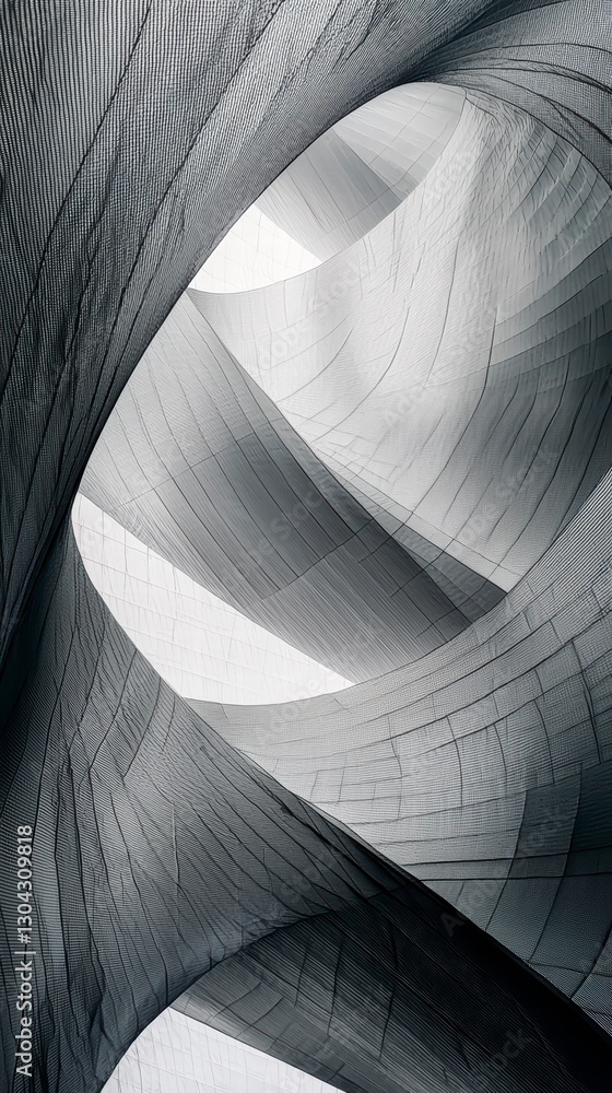 Poster abstract architectural elegance: a captivating, grayscale shot showcasing an intricate architectural