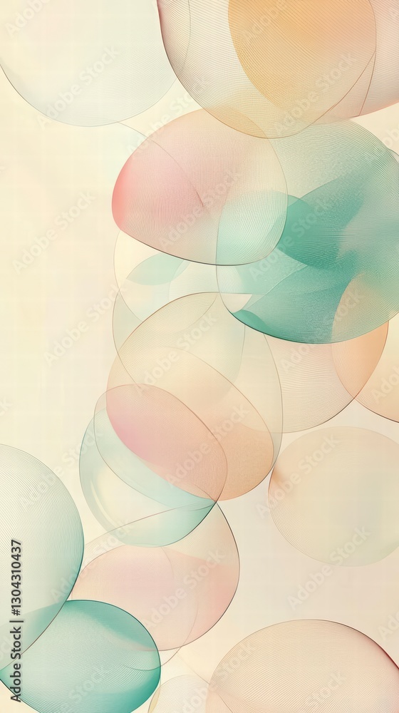 Poster airy bubbles abstract: delicate, translucent bubbles float in a serene display of colors and form. t