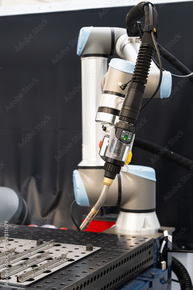 Poster Automatic welding robot in a modern factory in operation