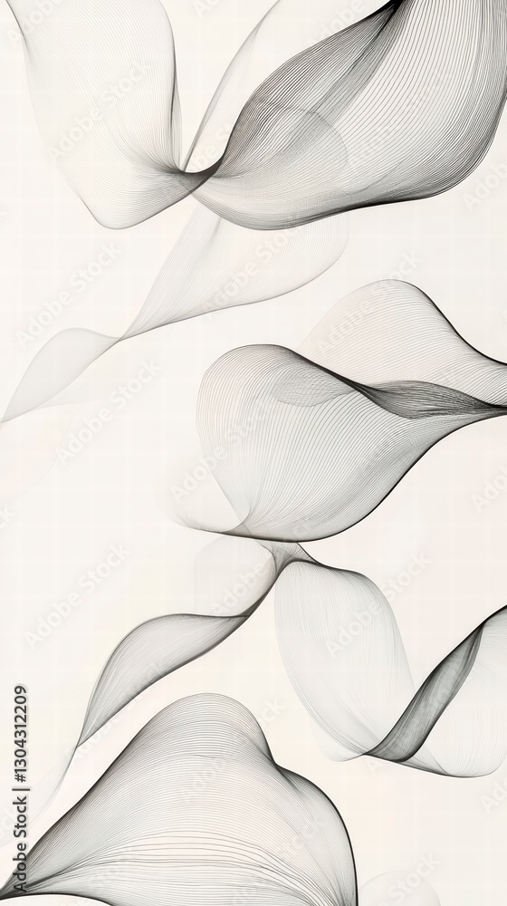 Poster abstract smoke in motion: an elegant display of ethereal, flowing smoke in grayscale, creating a dyn