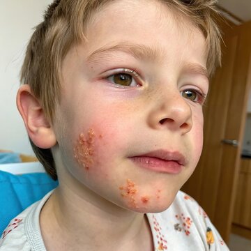 Child with Impetigo Infection on Face